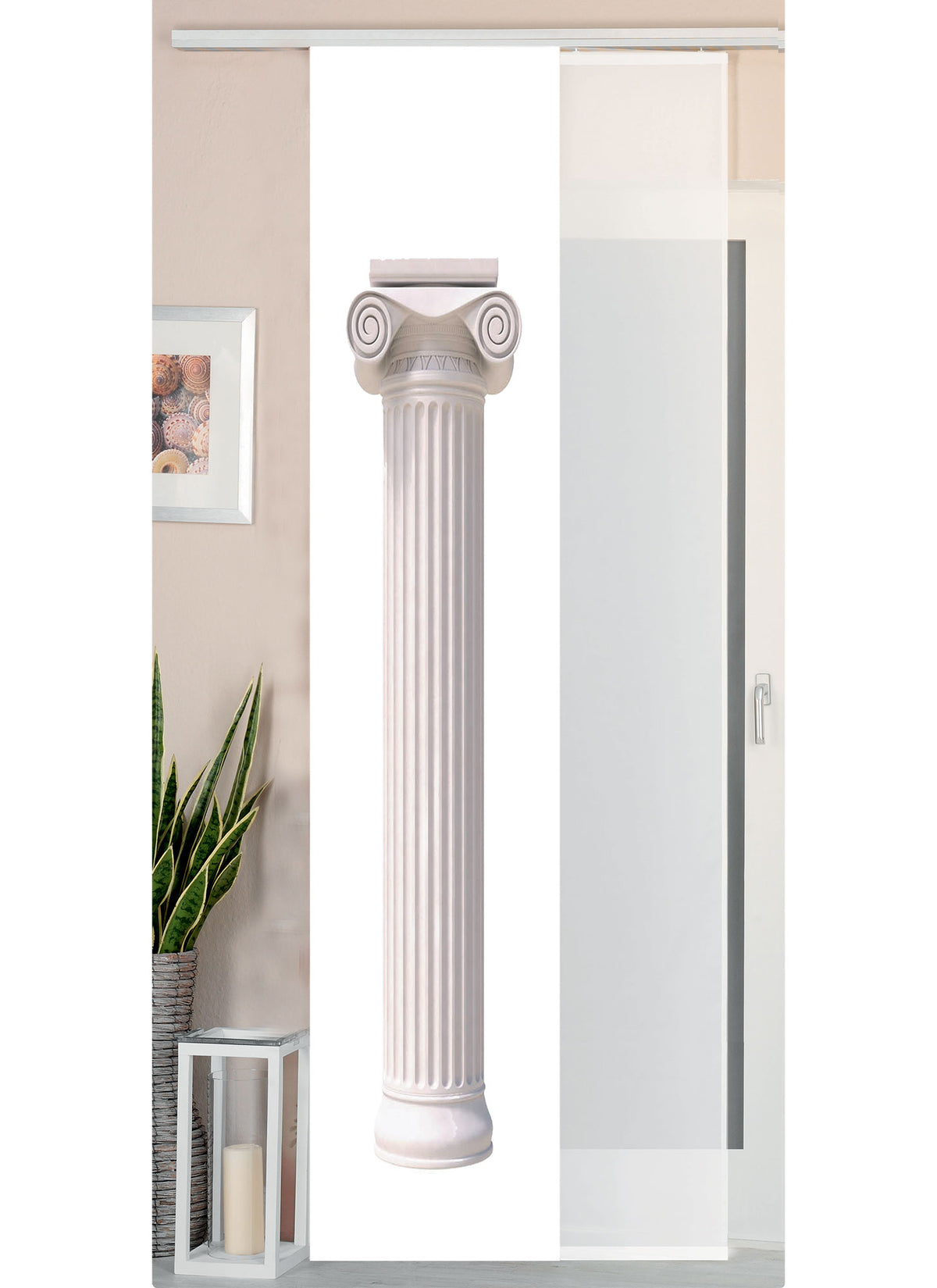 2er Set Schiebegardine Flächenvorhang Wildseide Optik und Voile Paneel 80400 Säule Schiebegardine 80400saeule | gerdinenbox.com