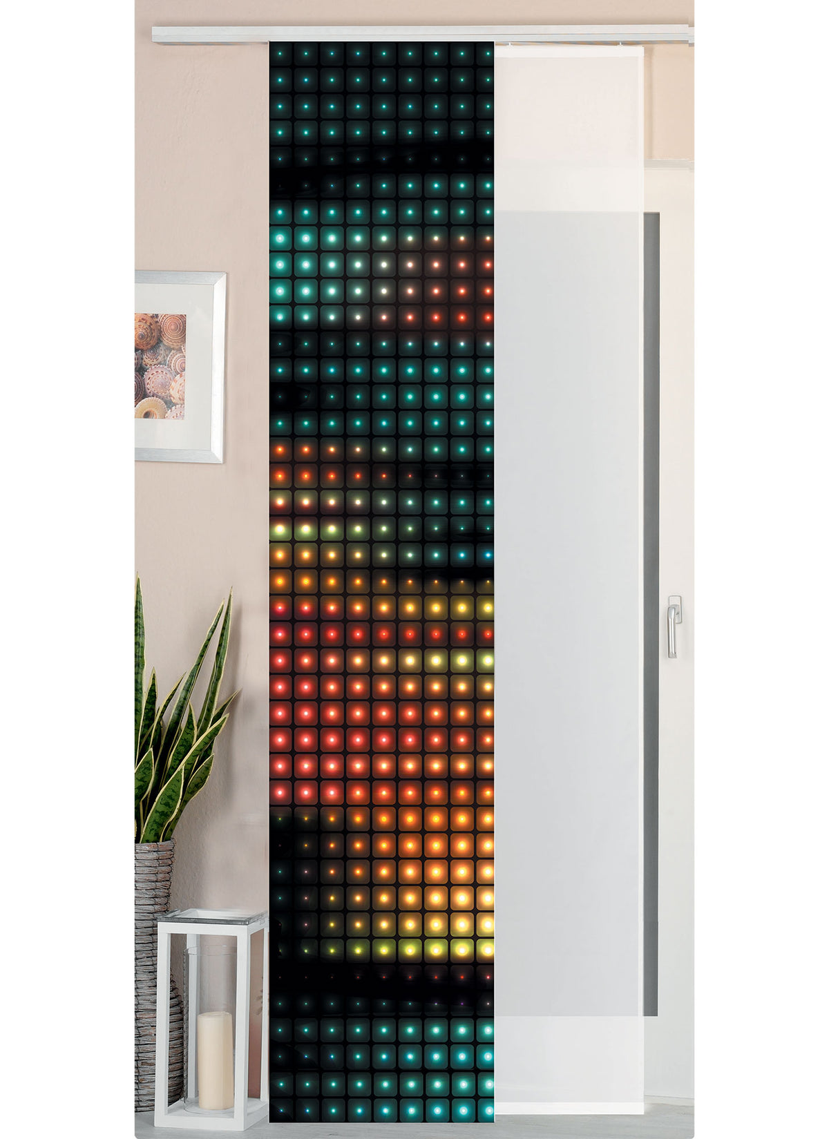 2er Set Schiebegardine Flächenvorhang Wildseide Optik und Voile Paneel 80400 Square Schiebegardine 80400square | gerdinenbox.com