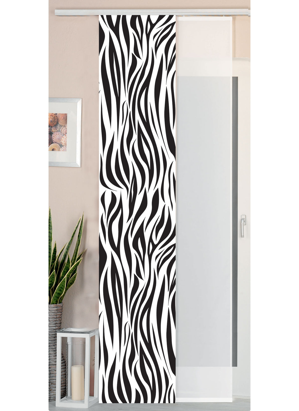 2er Set Schiebegardine Flächenvorhang Wildseide Optik und Voile Paneel 80400 Zebra Schiebegardine 80400zebra | gerdinenbox.com