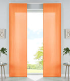 2er Set Schiebegardinen Flächenvorhänge Mikrofaser Vorhang Gardine Schiebe Matt Paneelwagen Beschwerungsstangen 85600N2 Orange Schiebegardine 85600N2orange | gerdinenbox.com