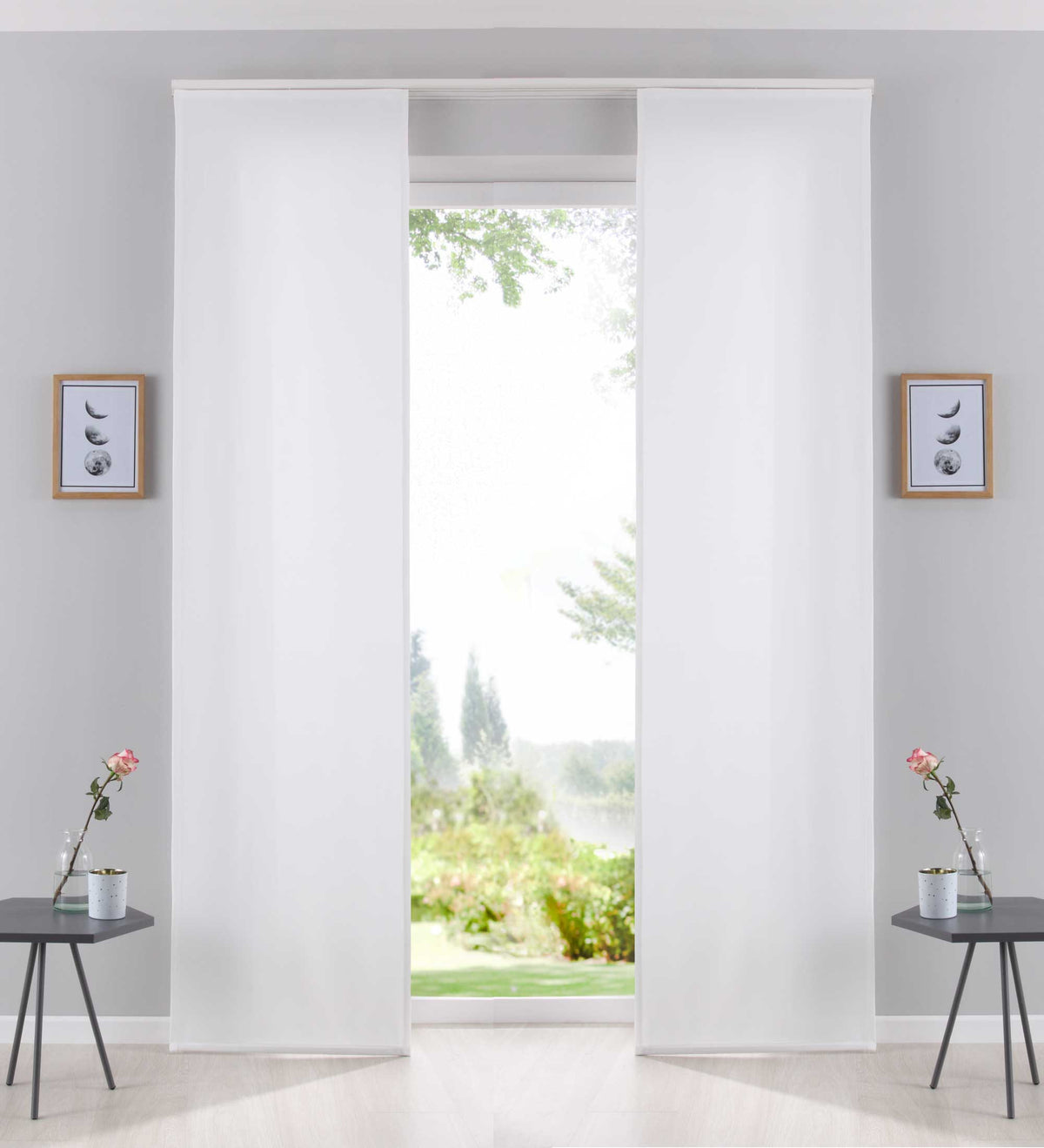 2er Pack Flächenvorhänge Schiebegardinen komplett Set Cationic blickdicht Leinen Optik natura seidenmatt Landhaus Stil 204411-2 Natur Schiebegardine Fl_chenvorh_nge_natur | gerdinenbox.com