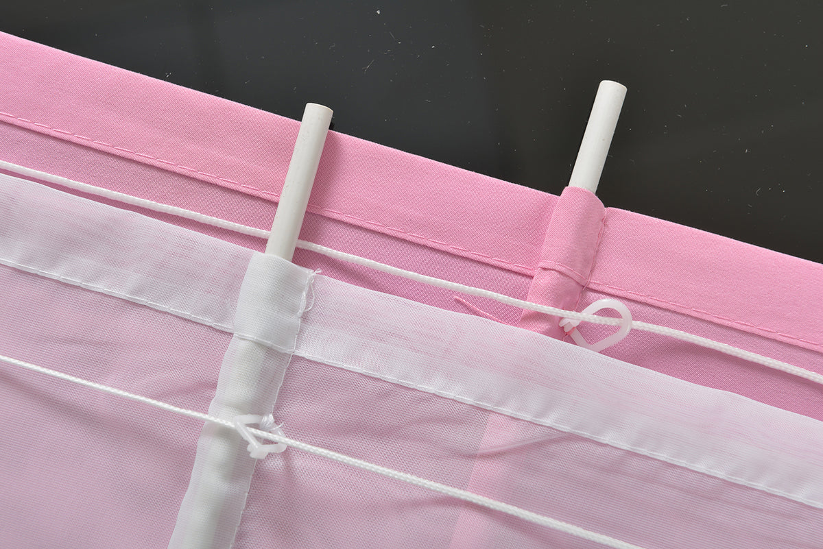Doppel Raffrollo Palma Microsatin matt Voile Faltgardinen Faltrollo Schlaufenrollo mit Universalgardinenband 20410 Raffrollo Img29947 | gerdinenbox.com