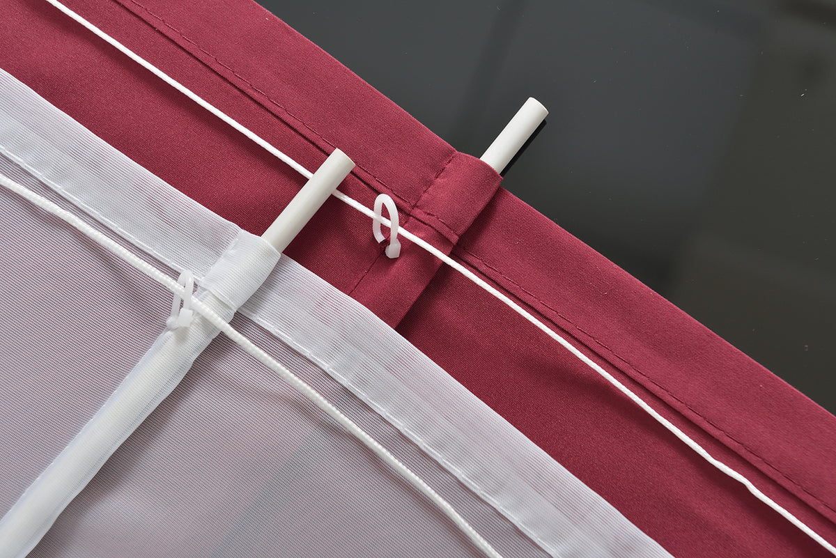 Doppel Raffrollo Palma Microsatin matt Voile Faltgardinen Faltrollo Schlaufenrollo mit Universalgardinenband 20410 Raffrollo Img29967 | gerdinenbox.com