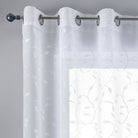 Gardine Ösen Schal Vorhang POMPEI Relief Stickerei Transparent Raffhalter 10000178 Gardinenschal blatt_weiss | gerdinenbox.com
