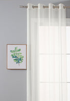 2er-Pack Ösen Gardinen Transparent Vorhang Set Wohnzimmer Voile Ösenvorhang Bleibandabschluß 203322 Gardinen Set cream | gerdinenbox.com