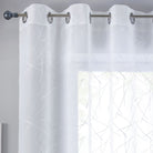 Gardine Ösen Schal Vorhang POMPEI Relief Stickerei Transparent Raffhalter 10000178 Gardinenschal linie_weiss | gerdinenbox.com
