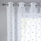 Gardine Ösen Schal Vorhang POMPEI Relief Stickerei Transparent Raffhalter 10000178 Gardinenschal punkt_grau | gerdinenbox.com