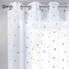 Gardine Ösen Schal Vorhang POMPEI Relief Stickerei Transparent Raffhalter 10000178 Gardinenschal stern_grau | gerdinenbox.com