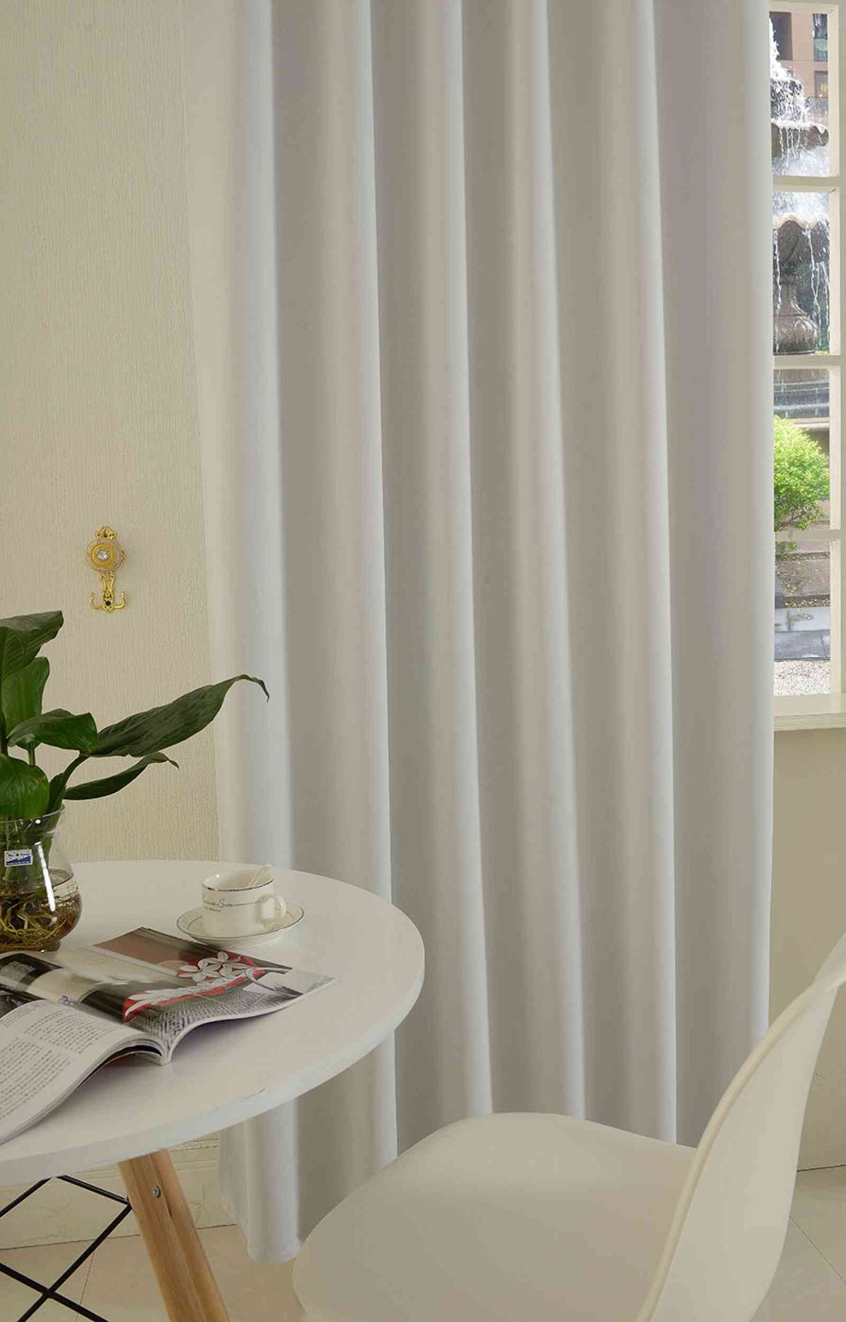 Verdunkelungsvorhang Schlaufen »Stein« HxB 245x135 cm Stein Blackout Matt Uni Kräuselband 20610X Vorhang verdunkelungsvorhang-stein-in-wohnzimmer-mit-tisch | gerdinenbox.com